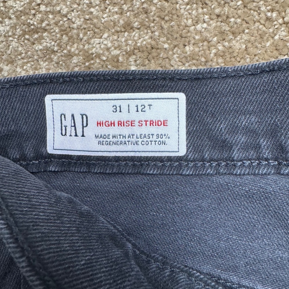 Gap High Rise Stride Jeans Womens 31 12T Washed Black Wide Leg Tall NWT - $80 - Picture 4 of 12
